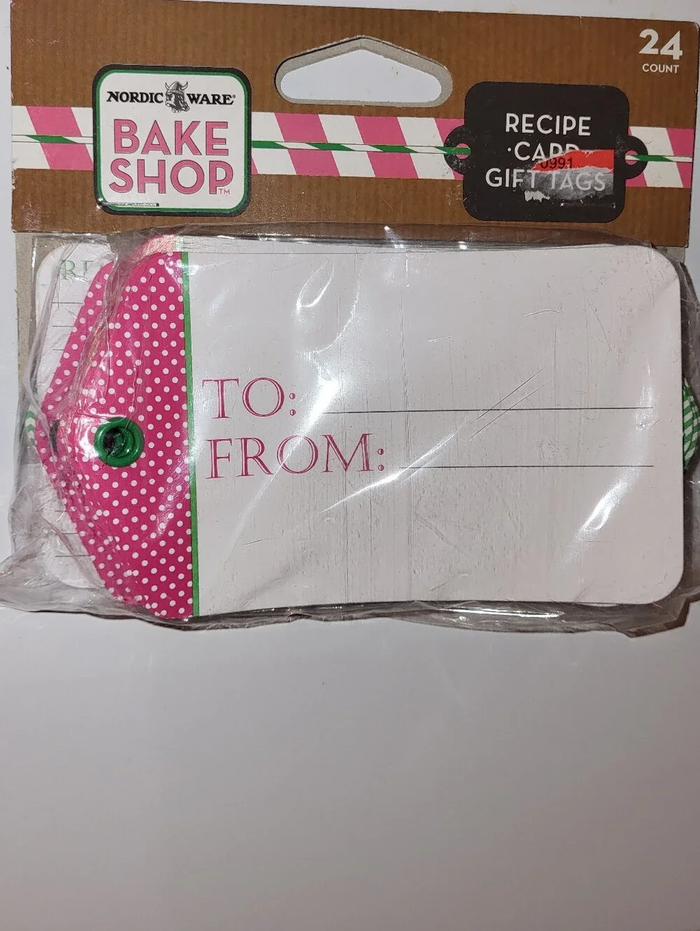 Nordic Ware Pink & White Bake Shop To/From Recipe Card Gift Tags - 24 Count